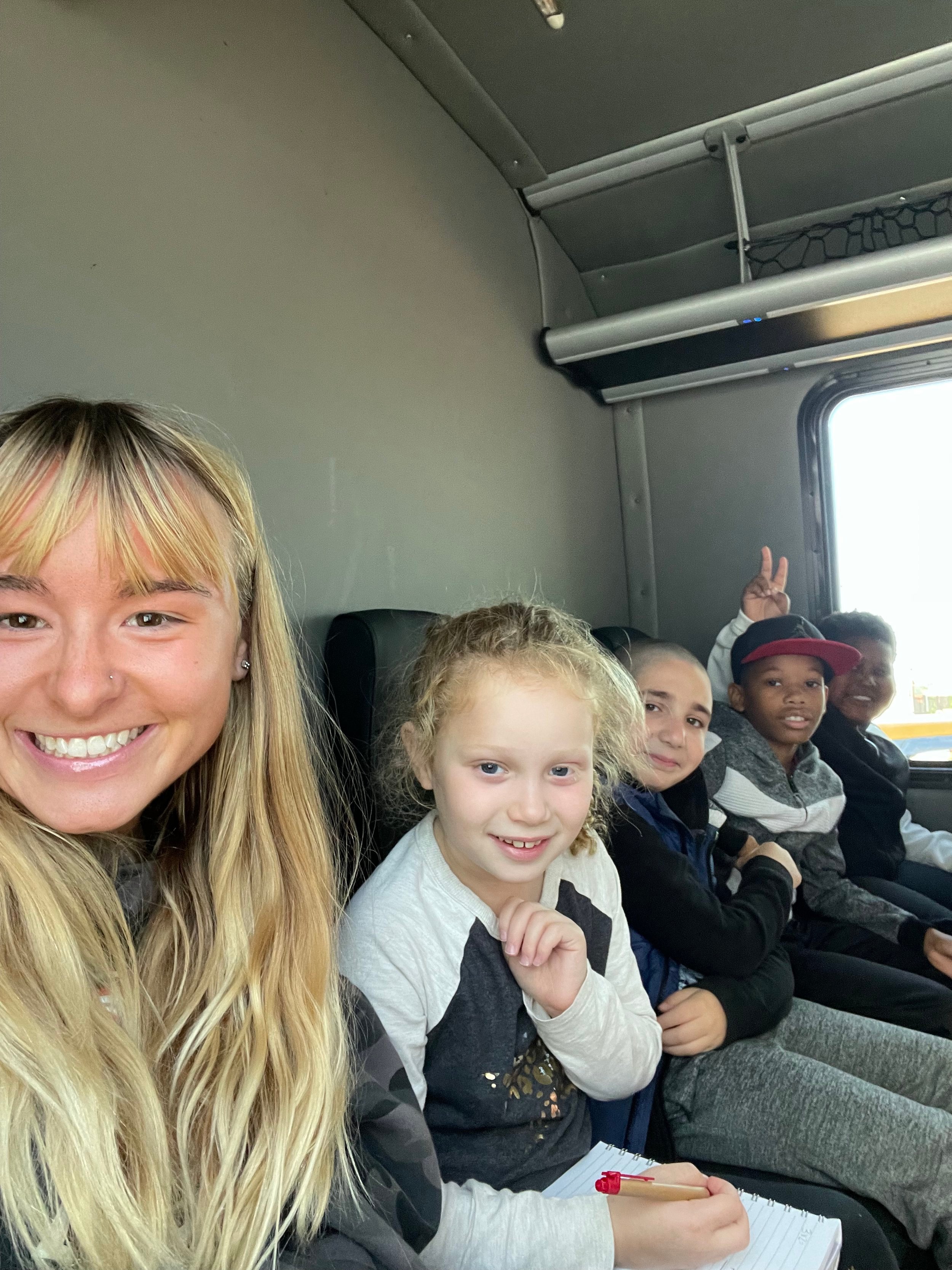 Bus ride fun at overnight camp for Corlears Elementary students